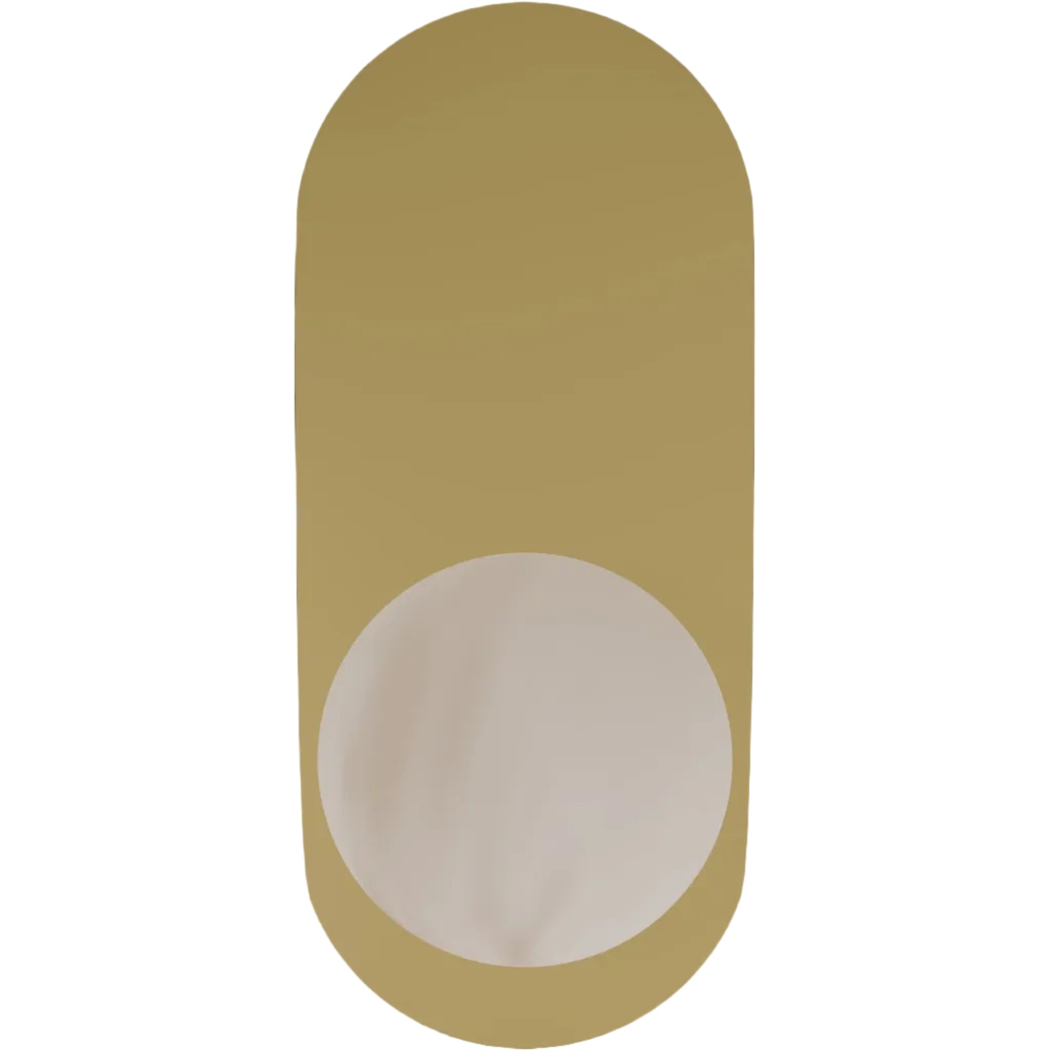 Calibo Crest Alabaster Glass 120mm Orb Wall Light Oval Plate 320mm | Brass - Dubbo Lighting Centre