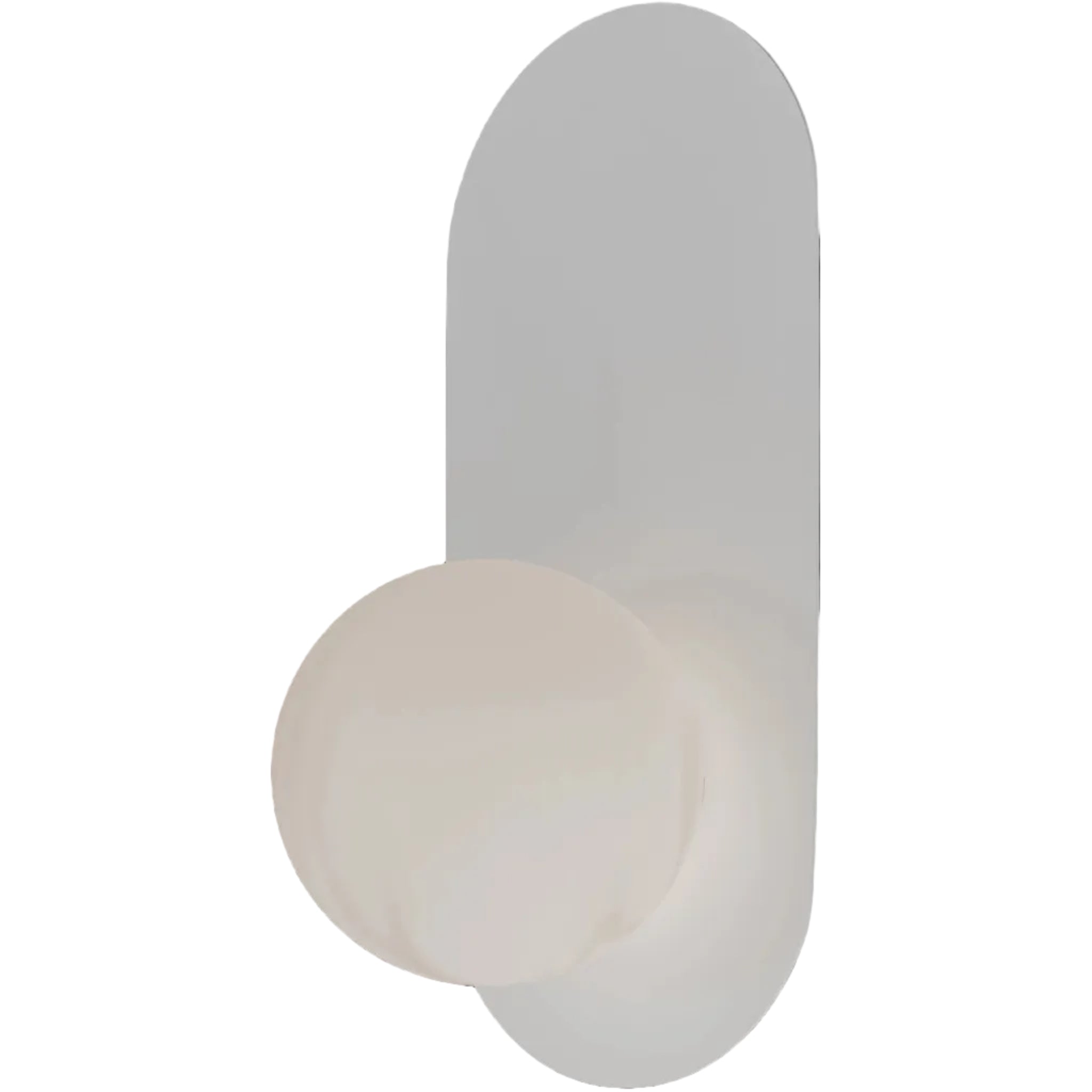 Calibo Crest Alabaster Glass 120mm Orb Wall Light Oval Plate 320mm | White - Dubbo Lighting Centre