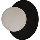 Calibo Crest Alabaster Glass 120mm Orb Wall Light Round Plate 200mm | Black - Dubbo Lighting Centre