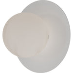 Calibo Crest Alabaster Glass 120mm Orb Wall Light Round Plate 200mm | White - Dubbo Lighting Centre