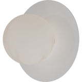 Calibo Crest Alabaster Glass 120mm Orb Wall Light Round Plate 200mm | White - Dubbo Lighting Centre