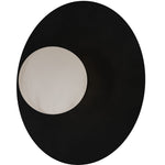 Calibo Crest Alabaster Glass 120mm Orb Wall Light Round Plate 300mm | Black - Dubbo Lighting Centre