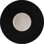 Calibo Crest Alabaster Glass 120mm Orb Wall Light Round Plate 300mm | Black - Dubbo Lighting Centre