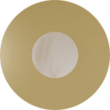Calibo Crest Alabaster Glass 120mm Orb Wall Light Round Plate 300mm | Brass - Dubbo Lighting Centre