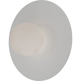 Calibo Crest Alabaster Glass 120mm Orb Wall Light Round Plate 300mm | White - Dubbo Lighting Centre