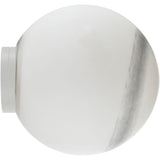 Calibo Crest Alabaster Glass 120mm Orb Wall Light | White - Dubbo Lighting Centre