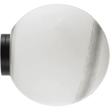 Calibo Crest Alabaster Glass 140mm Orb Wall Light | Black - Dubbo Lighting Centre