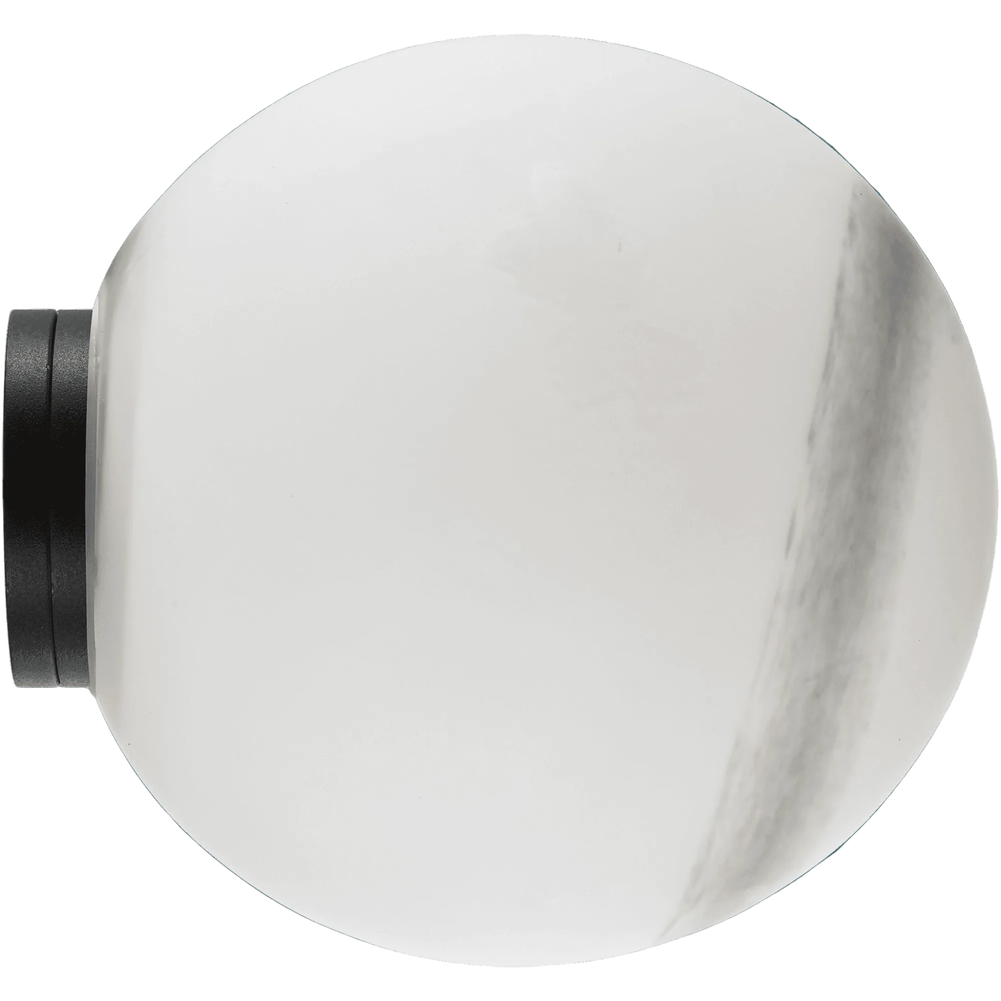 Calibo Crest Alabaster Glass 140mm Orb Wall Light | Black - Dubbo Lighting Centre