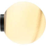 Calibo Crest Alabaster Glass 140mm Orb Wall Light | Black - Dubbo Lighting Centre