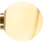 Calibo Crest Alabaster Glass 140mm Orb Wall Light | Brass - Dubbo Lighting Centre