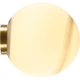 Calibo Crest Alabaster Glass 140mm Orb Wall Light | Brass - Dubbo Lighting Centre