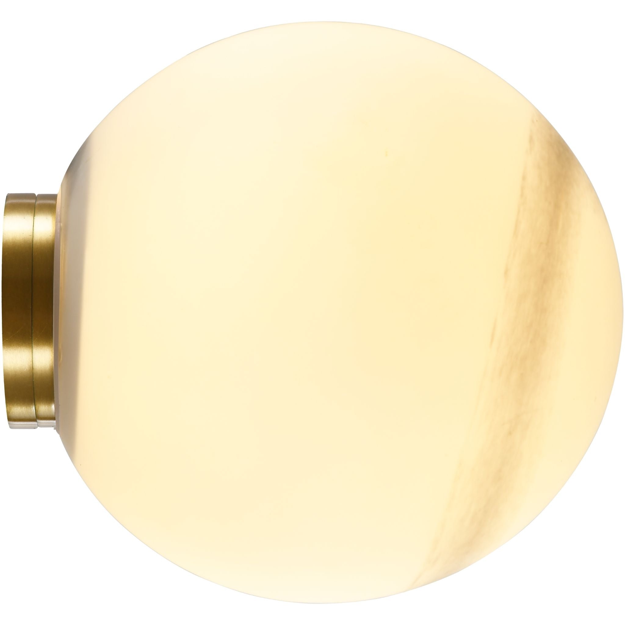 Calibo Crest Alabaster Glass 140mm Orb Wall Light | Brass - Dubbo Lighting Centre