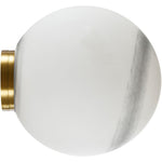 Calibo Crest Alabaster Glass 140mm Orb Wall Light | Brass - Dubbo Lighting Centre