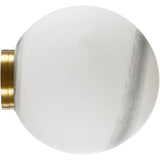 Calibo Crest Alabaster Glass 140mm Orb Wall Light | Brass - Dubbo Lighting Centre