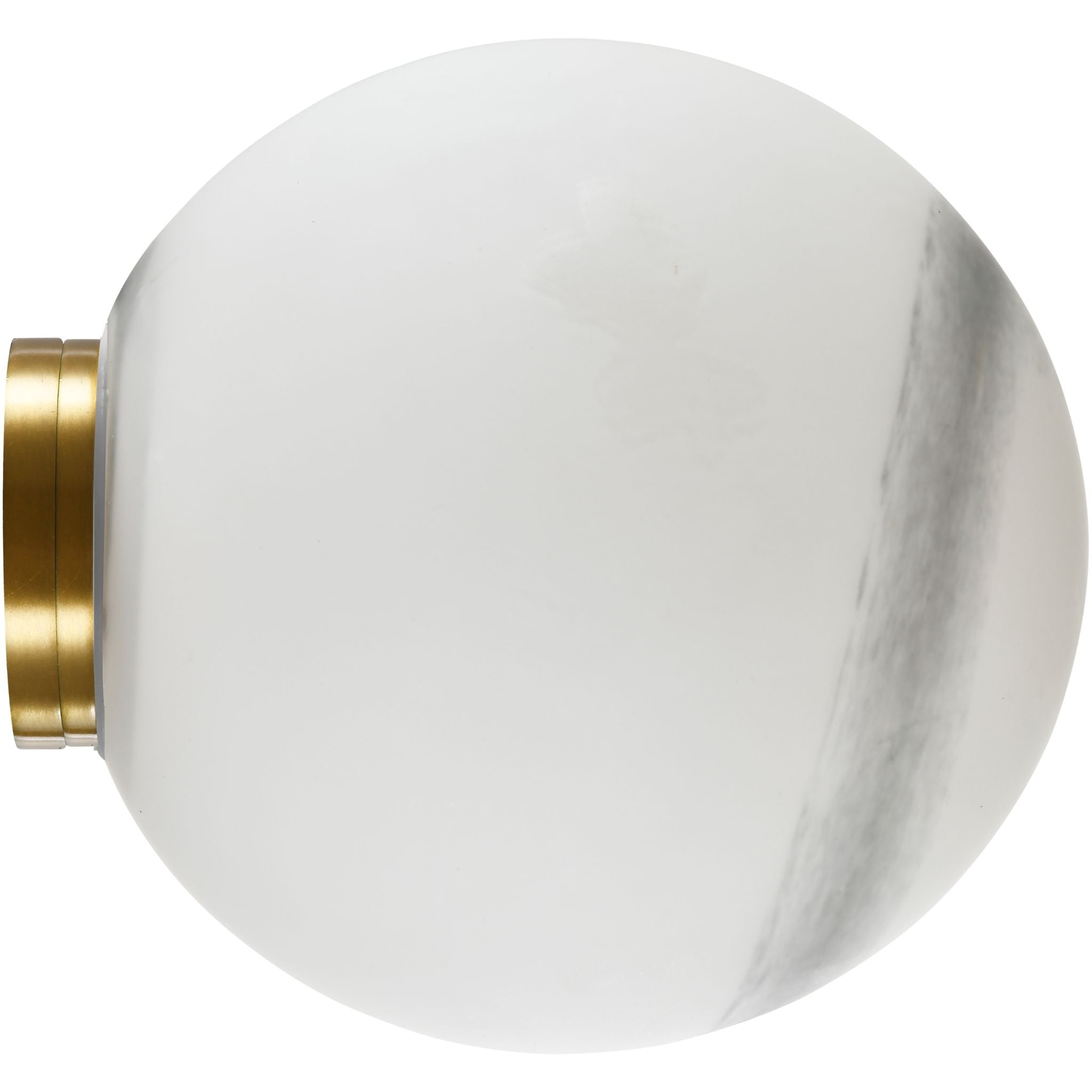 Calibo Crest Alabaster Glass 140mm Orb Wall Light | Brass - Dubbo Lighting Centre