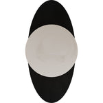 Calibo Crest Alabaster Glass 140mm Orb Wall Light Oval Plate 300mm | Black - Dubbo Lighting Centre