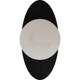 Calibo Crest Alabaster Glass 140mm Orb Wall Light Oval Plate 300mm | Black - Dubbo Lighting Centre