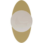Calibo Crest Alabaster Glass 140mm Orb Wall Light Oval Plate 300mm | Brass - Dubbo Lighting Centre
