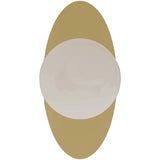 Calibo Crest Alabaster Glass 140mm Orb Wall Light Oval Plate 300mm | Brass - Dubbo Lighting Centre