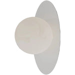 Calibo Crest Alabaster Glass 140mm Orb Wall Light Oval Plate 300mm | White - Dubbo Lighting Centre