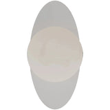 Calibo Crest Alabaster Glass 140mm Orb Wall Light Oval Plate 300mm | White - Dubbo Lighting Centre