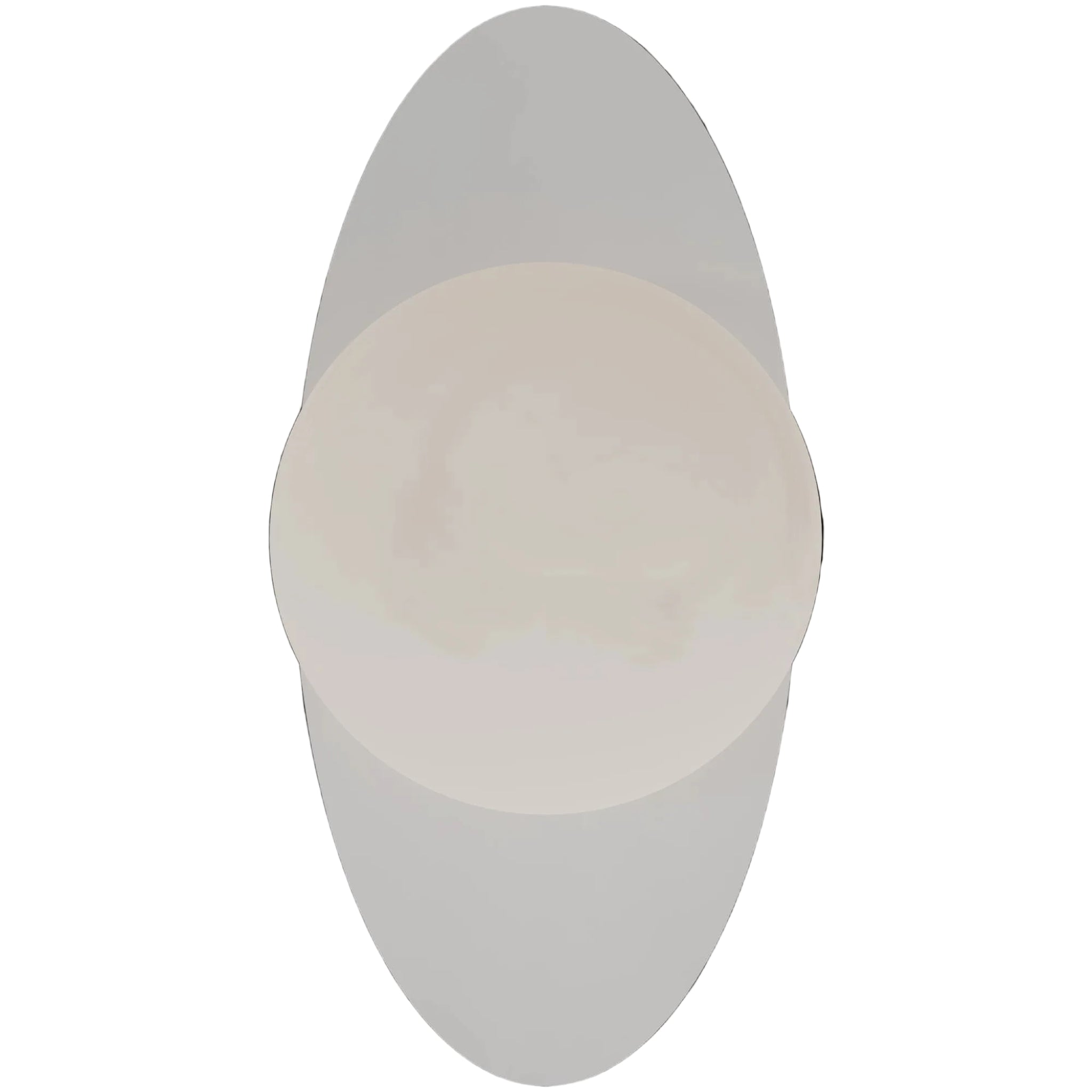 Calibo Crest Alabaster Glass 140mm Orb Wall Light Oval Plate 300mm | White - Dubbo Lighting Centre