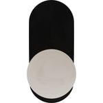 Calibo Crest Alabaster Glass 140mm Orb Wall Light Oval Plate 320mm | Black - Dubbo Lighting Centre