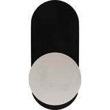 Calibo Crest Alabaster Glass 140mm Orb Wall Light Oval Plate 320mm | Black - Dubbo Lighting Centre