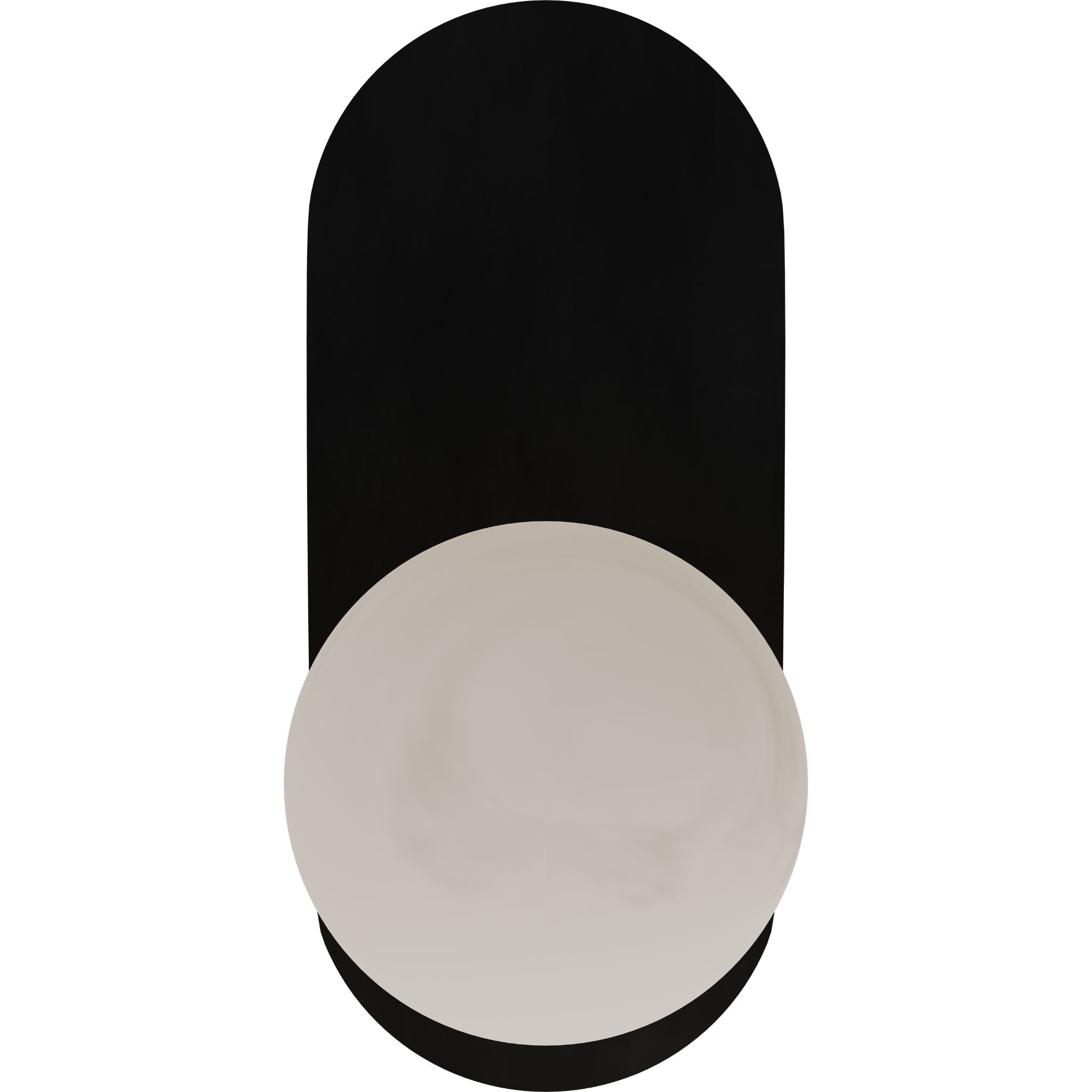 Calibo Crest Alabaster Glass 140mm Orb Wall Light Oval Plate 320mm | Black - Dubbo Lighting Centre