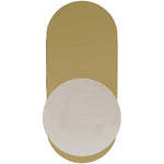Calibo Crest Alabaster Glass 140mm Orb Wall Light Oval Plate 320mm | Brass - Dubbo Lighting Centre