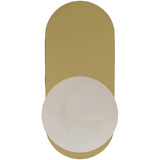 Calibo Crest Alabaster Glass 140mm Orb Wall Light Oval Plate 320mm | Brass - Dubbo Lighting Centre