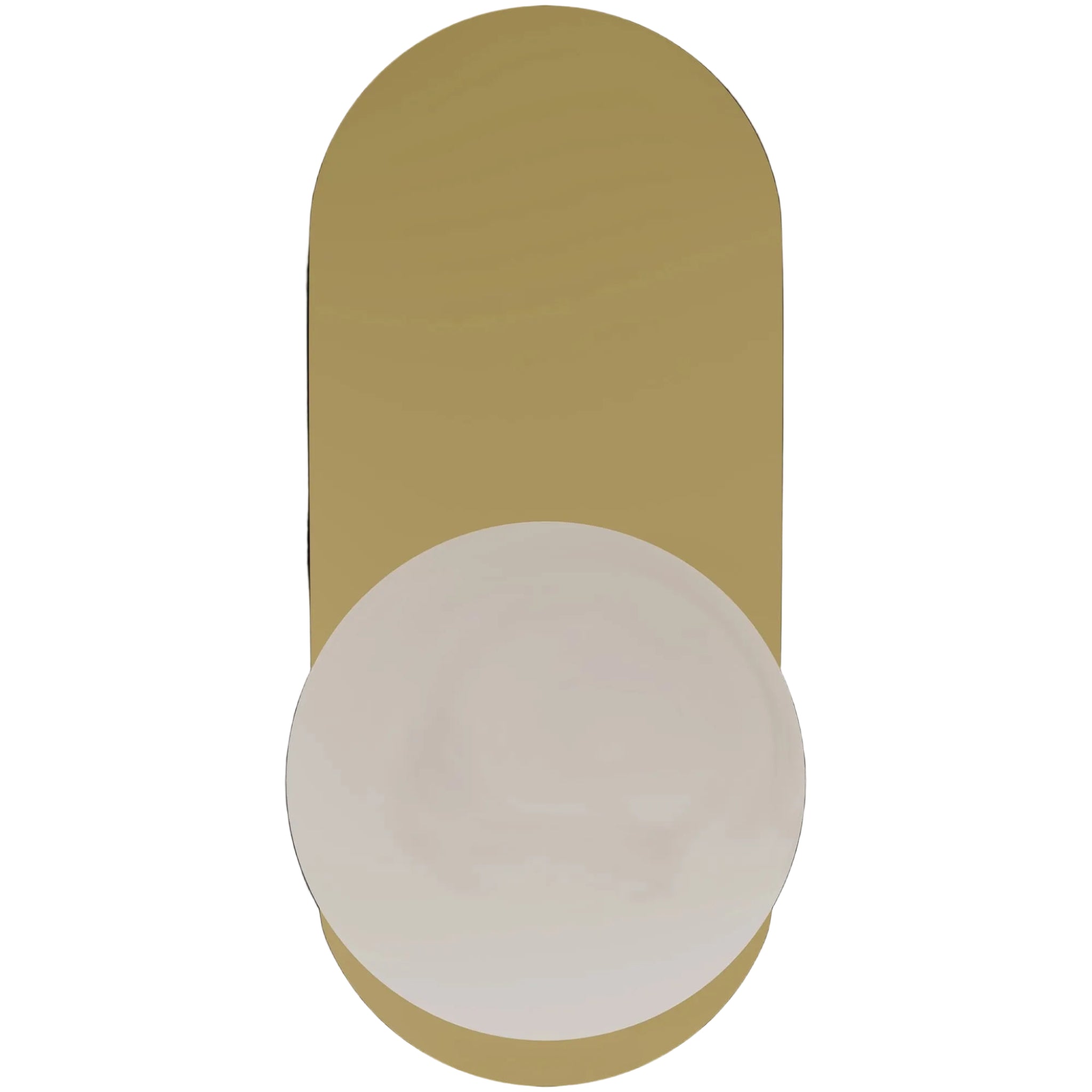 Calibo Crest Alabaster Glass 140mm Orb Wall Light Oval Plate 320mm | Brass - Dubbo Lighting Centre