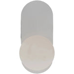 Calibo Crest Alabaster Glass 140mm Orb Wall Light Oval Plate 320mm | White - Dubbo Lighting Centre