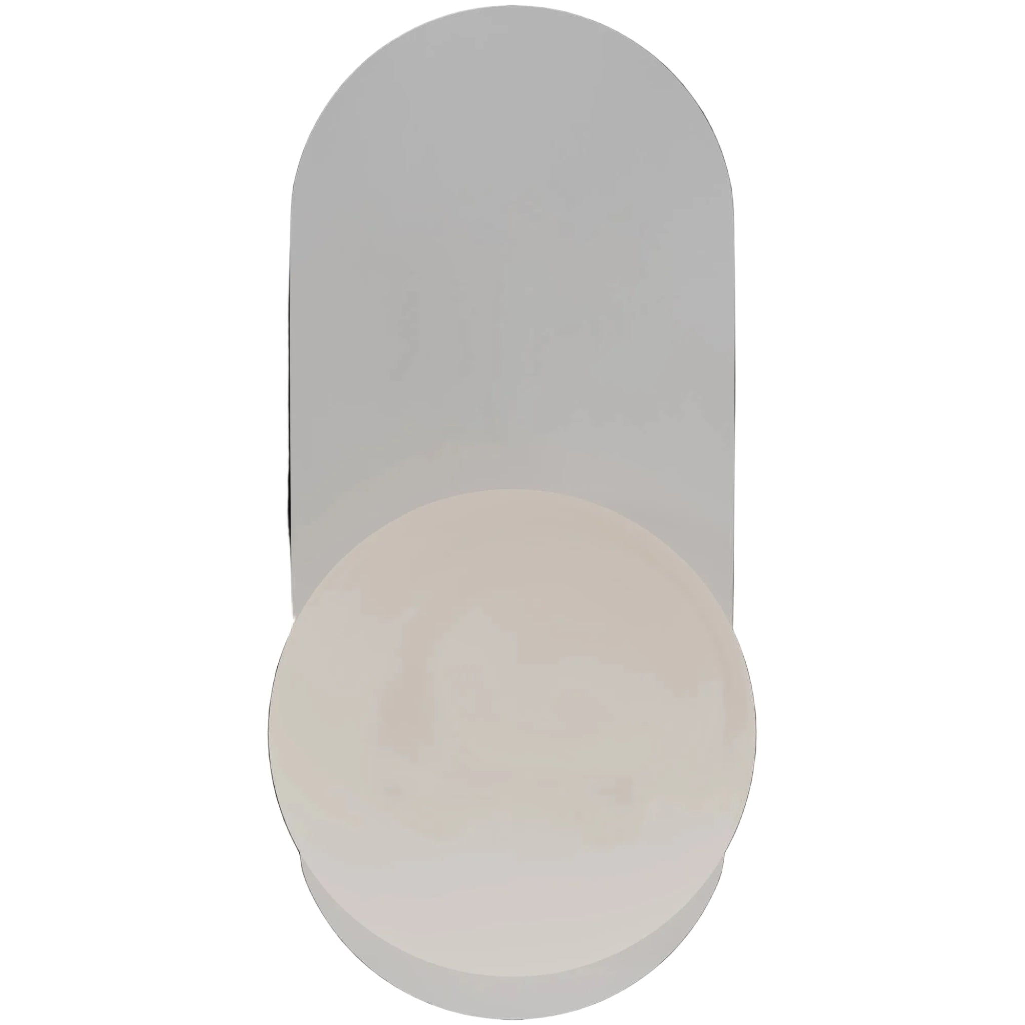 Calibo Crest Alabaster Glass 140mm Orb Wall Light Oval Plate 320mm | White - Dubbo Lighting Centre