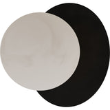 Calibo Crest Alabaster Glass 140mm Orb Wall Light Round Plate 200mm | Black - Dubbo Lighting Centre