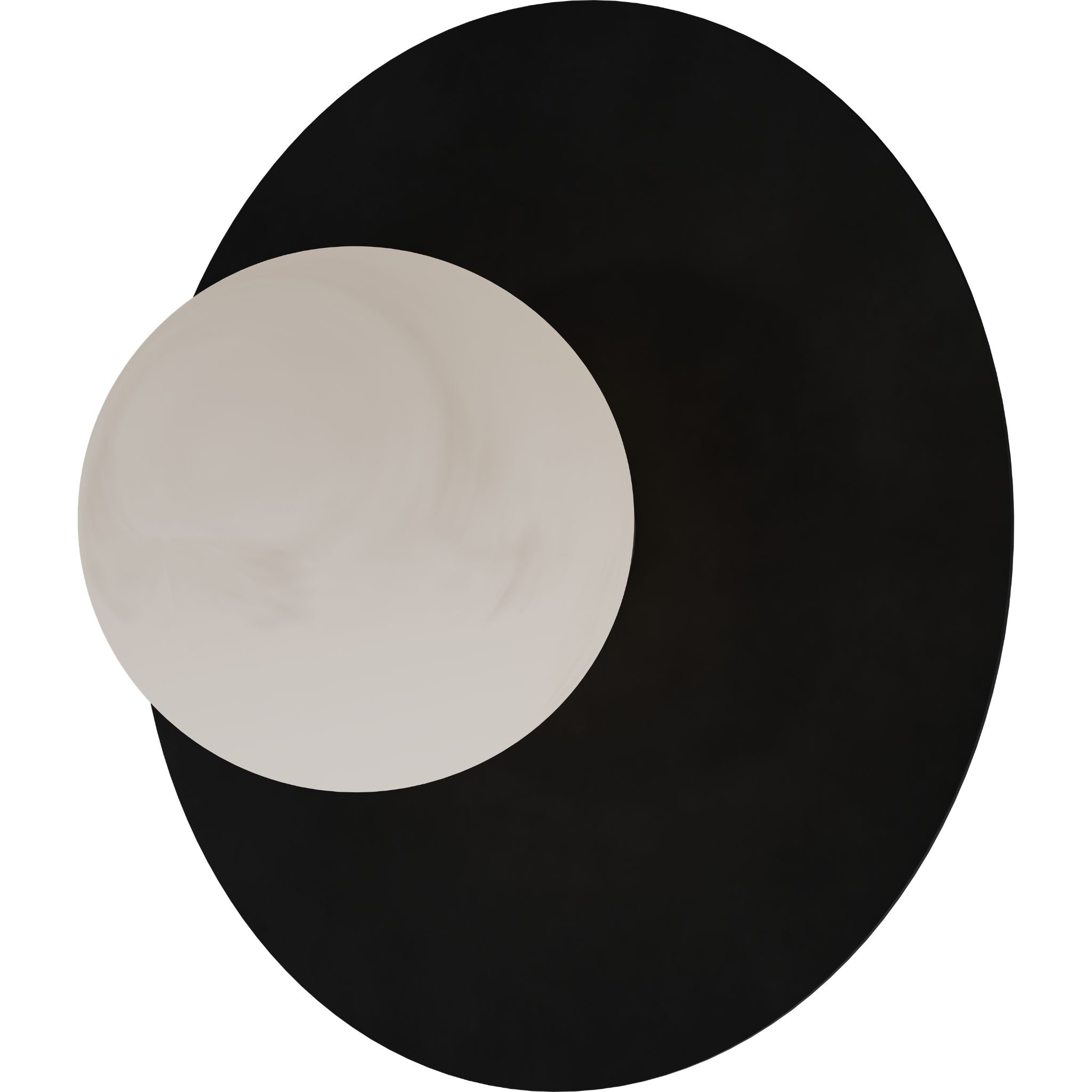 Calibo Crest Alabaster Glass 140mm Orb Wall Light Round Plate 300mm | Black - Dubbo Lighting Centre
