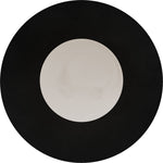 Calibo Crest Alabaster Glass 140mm Orb Wall Light Round Plate 300mm | Black - Dubbo Lighting Centre