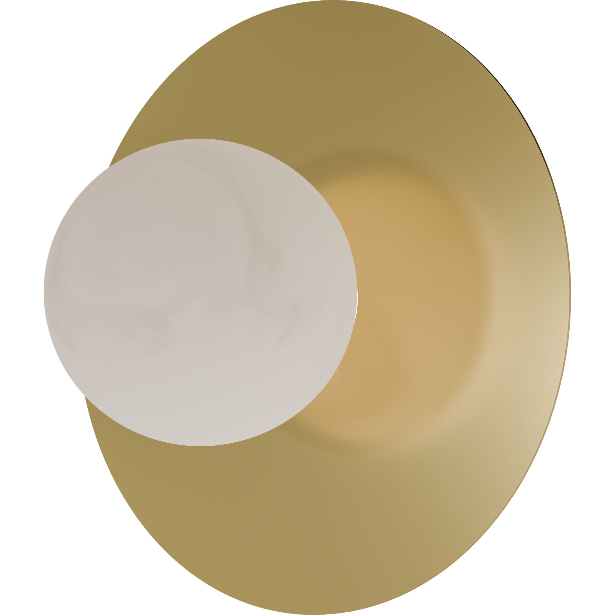 Calibo Crest Alabaster Glass 140mm Orb Wall Light Round Plate 300mm | Brass - Dubbo Lighting Centre
