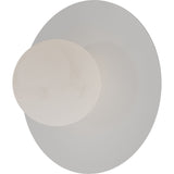 Calibo Crest Alabaster Glass 140mm Orb Wall Light Round Plate 300mm | White - Dubbo Lighting Centre