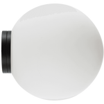 Calibo Crest Opal Glass 120mm Orb Wall Light | Black - Dubbo Lighting Centre