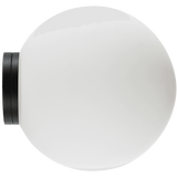 Calibo Crest Opal Glass 120mm Orb Wall Light | Black - Dubbo Lighting Centre