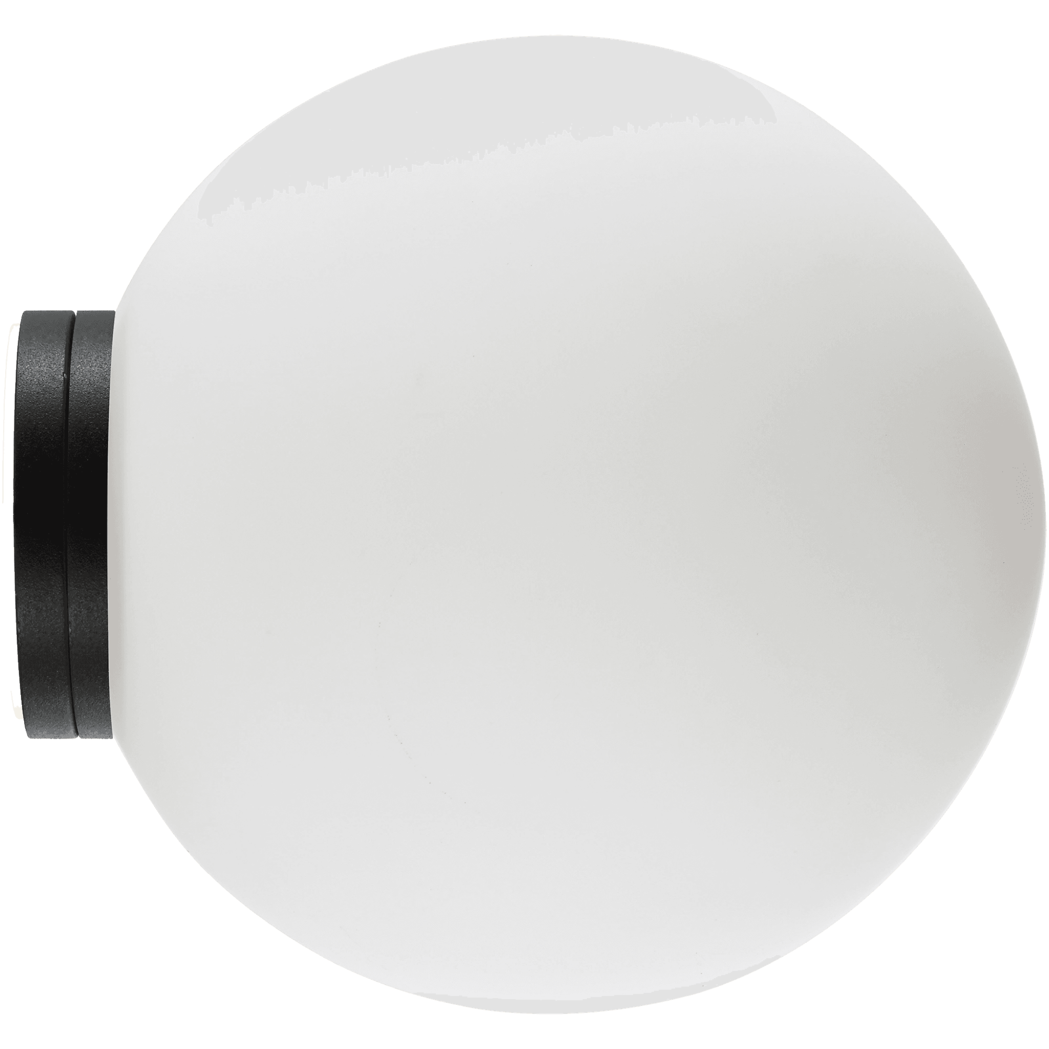 Calibo Crest Opal Glass 120mm Orb Wall Light | Black - Dubbo Lighting Centre