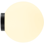 Calibo Crest Opal Glass 120mm Orb Wall Light | Black - Dubbo Lighting Centre
