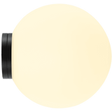 Calibo Crest Opal Glass 120mm Orb Wall Light | Black - Dubbo Lighting Centre