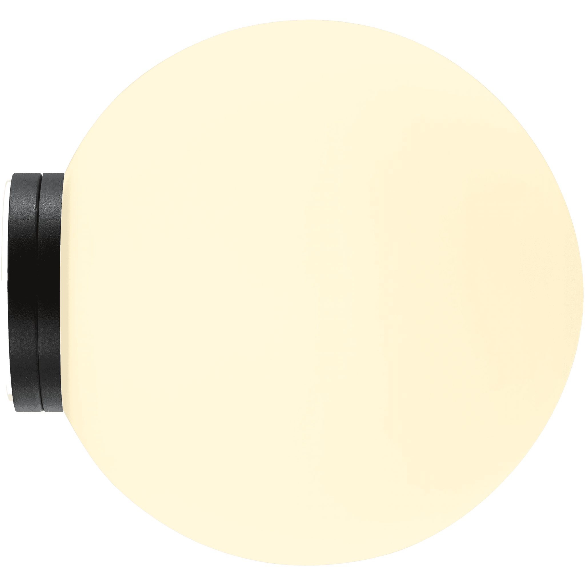 Calibo Crest Opal Glass 120mm Orb Wall Light | Black - Dubbo Lighting Centre