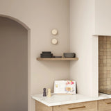 Calibo Crest Opal Glass 120mm Orb Wall Light | Black - Dubbo Lighting Centre