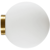 Calibo Crest Opal Glass 120mm Orb Wall Light | Brass - Dubbo Lighting Centre