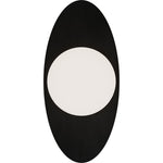 Calibo Crest Opal Glass 120mm Orb Wall Light Oval Plate 300mm | Black - Dubbo Lighting Centre
