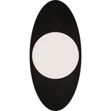 Calibo Crest Opal Glass 120mm Orb Wall Light Oval Plate 300mm | Black - Dubbo Lighting Centre
