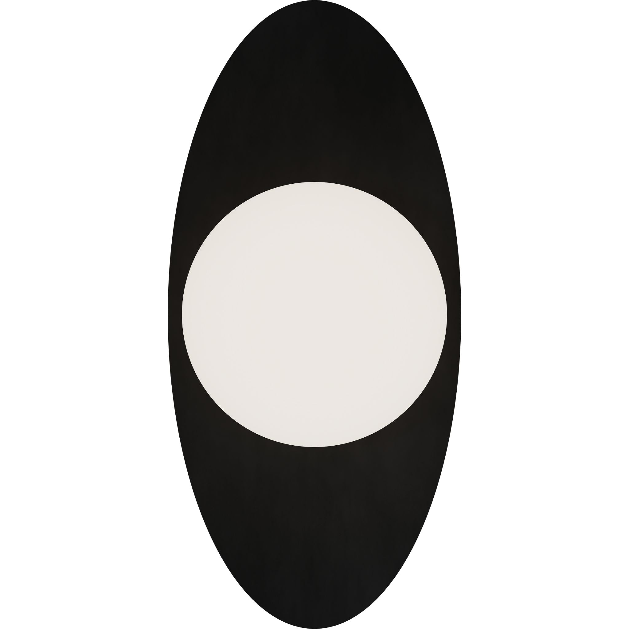 Calibo Crest Opal Glass 120mm Orb Wall Light Oval Plate 300mm | Black - Dubbo Lighting Centre